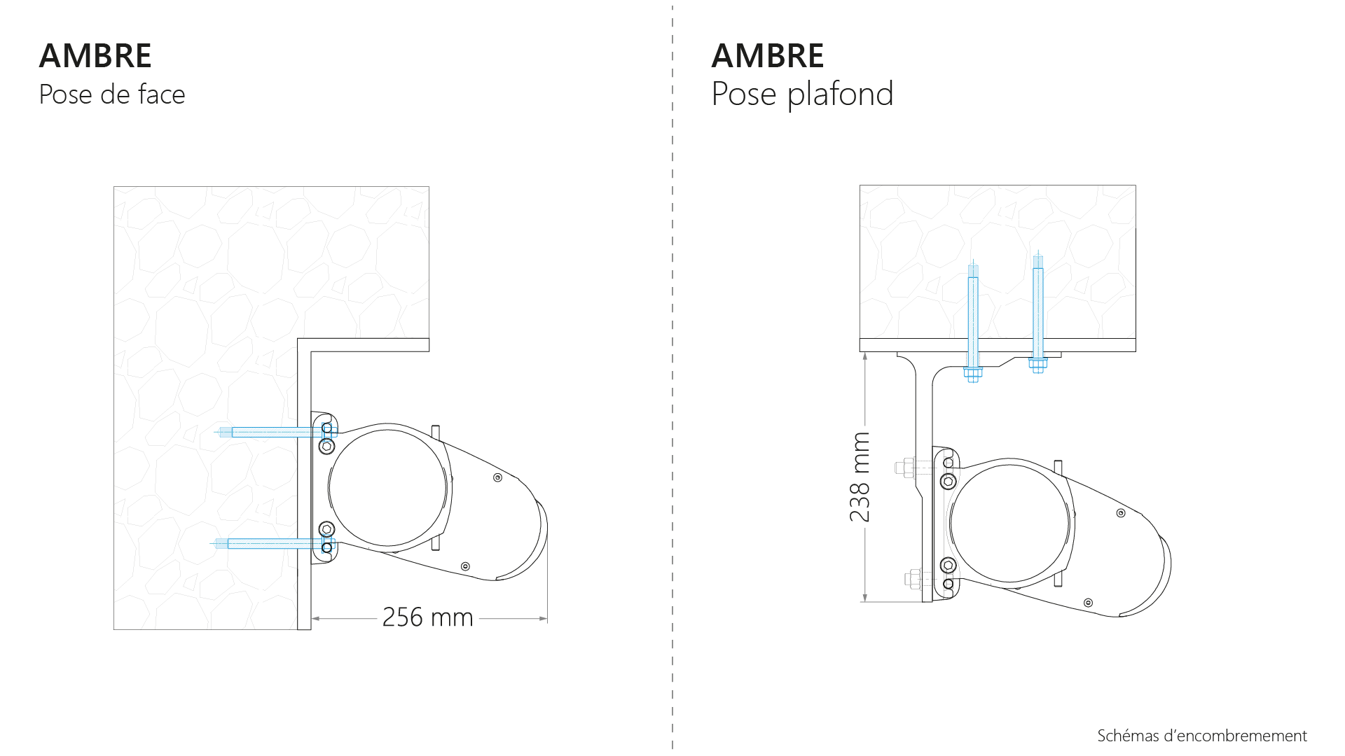 Schéma d_encombrement stores_Gamme Ambre