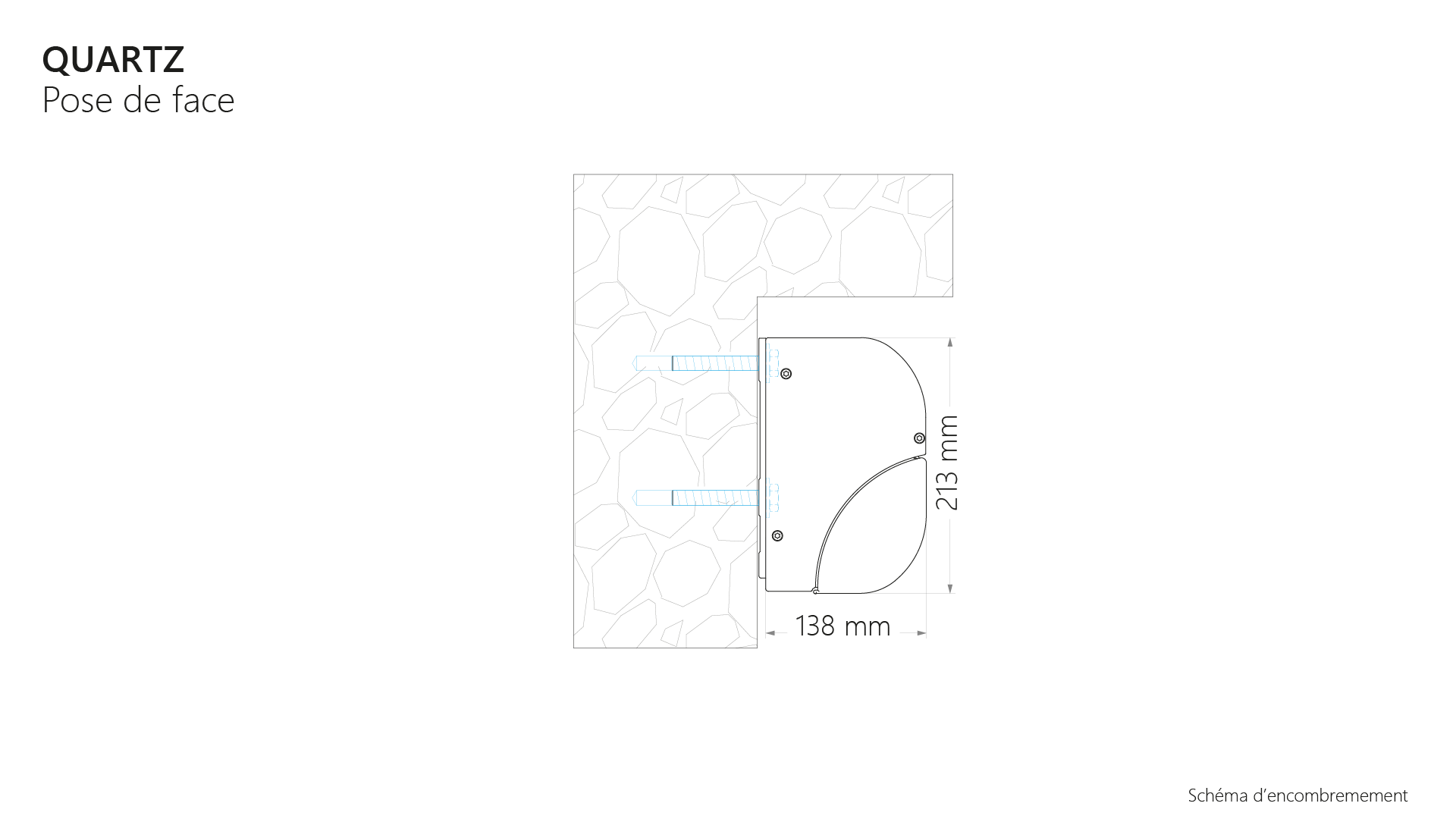 Schéma d_encombrement stores_Gamme Quartz